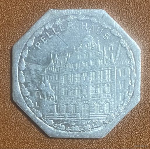 Германия Нюрнберг нотгельд 20 пфеннигов 1921 Дом Пеллера трамвайный жетон