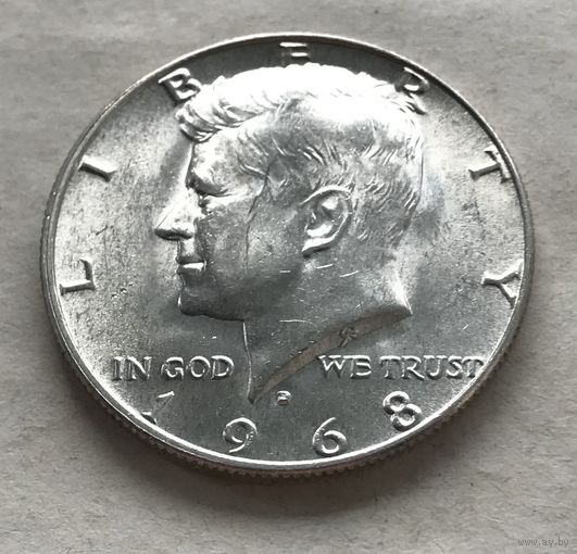 США 1/2 доллара 1968 Кеннеди (D - Денвер) - серебро, состояние!