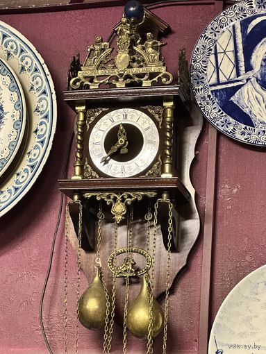Роскошные  настенные часы с боем, Голландия, полностью исправны, много лотов с рубля