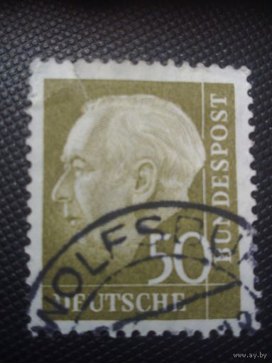 ФРГ. Т.Хойс. 1957г. гашеная