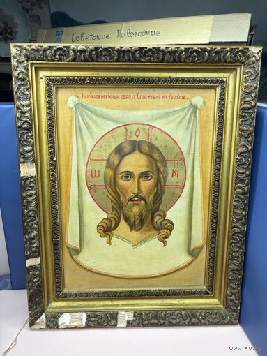 Старт с 1 рубля !!! Старинная икона холст масло, смотрите другие лоты много распродаж!!!