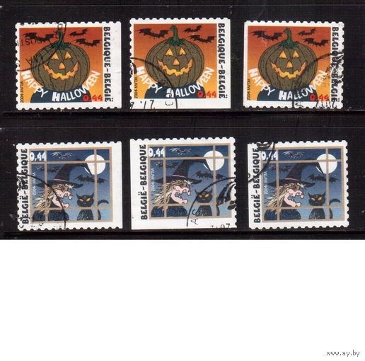 Бельгия-2004(Мих.3373-3374) , гаш. , Хэллоуин, все зубц.