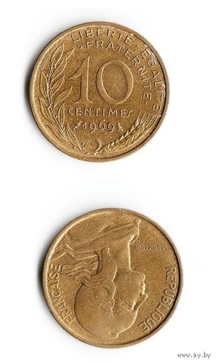 10 сантимов Франция 1969 год
