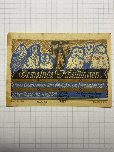 75 пфенигов (нотгельды) г. Германия.-2012