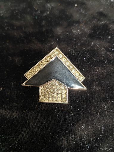 Брошь треугольная  эмаль, стиль бохо