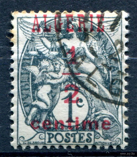 Французские колонии - Алжир - 1924/25г. - аллегория, надпечатка 1/2 с на 1 с - 1 марка - гашёная [Mi 1]. #1-Fr-9-A-2