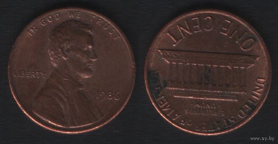 США km201b 1 цент 1986 год (-) (_5 ТОРГ ЛЮБОЙ