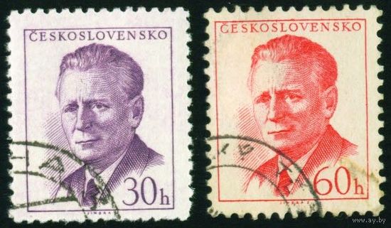 Президент Антонин Новотный Чехословакия 1958 год 2 марки