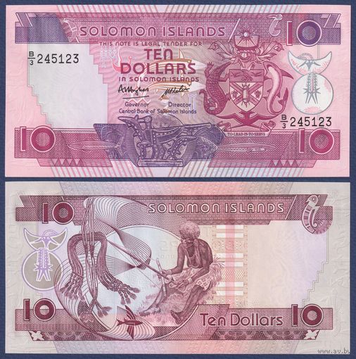 Соломоновы острова, 10 долларов 1986 г., P-15, UNC-