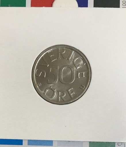 Швеция 50 эре 1978 в холдере