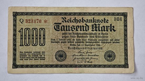 1922 год Германия 1000
