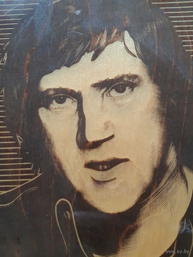 Панно картина резьба по дереву Владимир Высоцкий