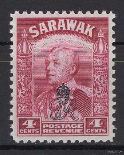 Саравак 1947** 4 cents надпечатка "Королевский Вензель"