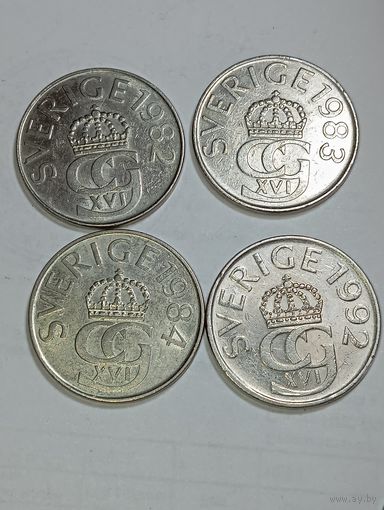 Швеция 5 крон 1982,1983,1984,1992 года