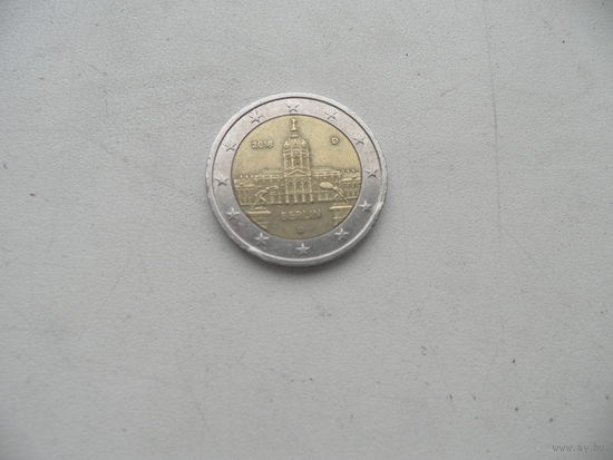 2 евро 2018 год Берлин D.(04).С рубля.