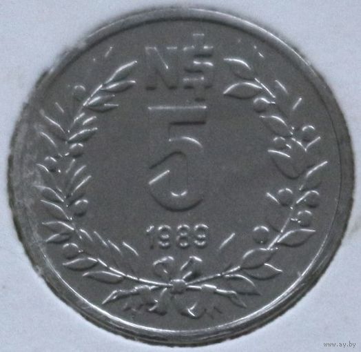 Уругвай 5 песо 1989 год