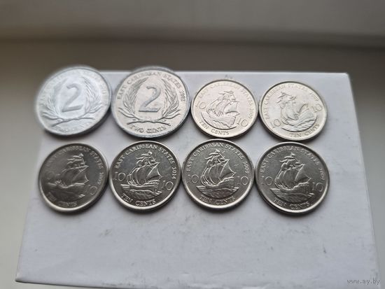 Сборный лот центов Восточные Карибы. Лот состоит из 8-ми монет. Монеты не чищены. 45276