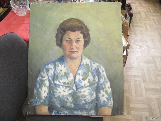 Портрет женщины. Художник В. Соколов, 1970-е. Холст, масло, подрамник 60х50 см.