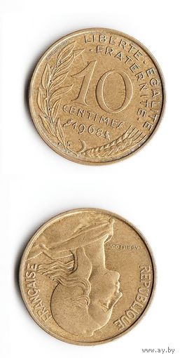10 сантимов Франция 1968 год