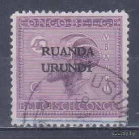[2102] Бельгийская колония.Руанда-Урунди 1924. Культура и быт.Мужская прическа.40с. Гашеная марка.