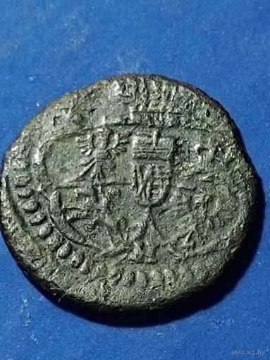 Польша 1 солид 1755 г. Август III, без мц.
