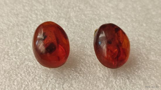 Клипсы янтарь СССР