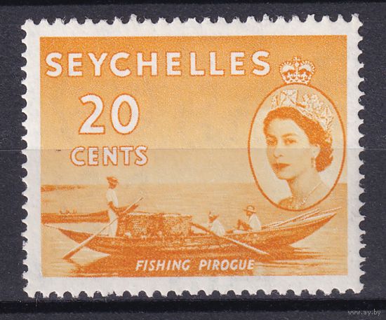 110.BrKSe. Великобритания. Колонии. Сейшельские острова. Елизавета II. Местные мотивы. 20C. 1954 г. Mi.#177. MNH.
