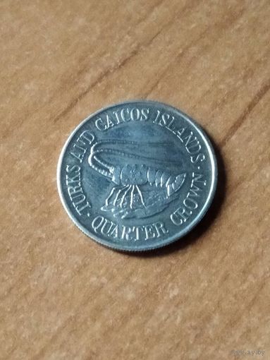 20. Распродажа! Теркс и Кайкос 25 центов 1981 г. Нечастая! UNC!