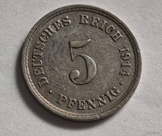1914 год Германия 5 пфеннигов
