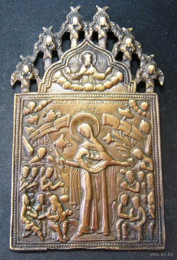 Икона с навершием Всех скорбящих радость 133*77 мм