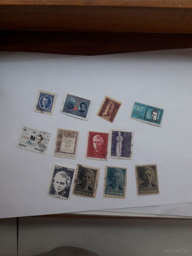 Марки Польша Лауреаты Нобелевской премии по физике 1903 химии 1911 Склодовская Мария-Кюри