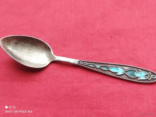 Серебряная ложка,875,эмали, СССР, без Минимальной цены