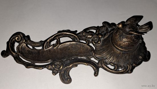 Старинная Бронзовая чернильница. Италия.