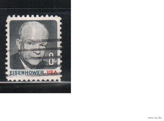 США-1971, (Мих.1031) , гаш. , Стандарт, Личности, Эйзенхауэр (одиночка)