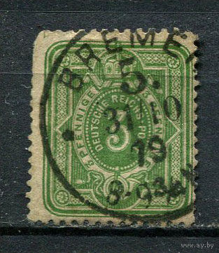 Рейх - 1875/1879 - Цифры 3 Pfe - [Mi.31] - 1 марка. Гашеная.  (Лот 52HB)-T4P51