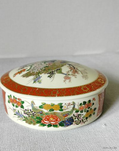 Фарфоровая шкатулка Satsuma Japan 80 гг