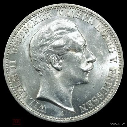 3 марки 1911 Пруссия. Ярчайший штемпельный блеск!
