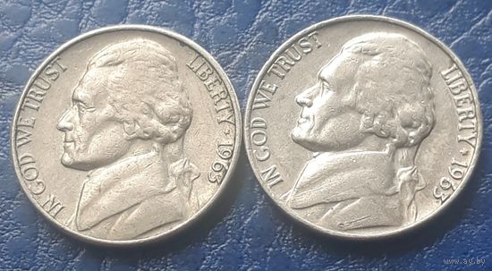 5 центов  1963 Р & D США Джеферсон 2 монеты