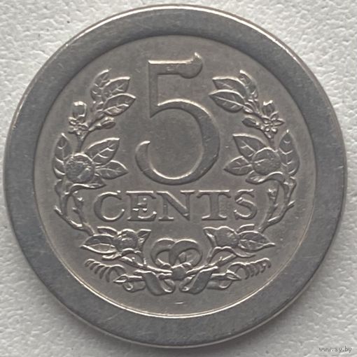 Нидерланды 5 центов 1907 г. Редкая. Состояние