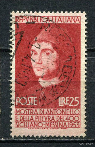 Италия - 1953 - Автопортрет Антонелло да Мессина - [Mi. 880] - полная серия - 1 марка. Гашеная.  (Лот 48Gi)-T2P34