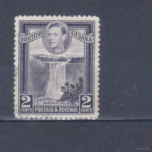 [1546] Британские колонии. Британская Гвиана 1938. Георг VI.Водопад. Гашеная марка.