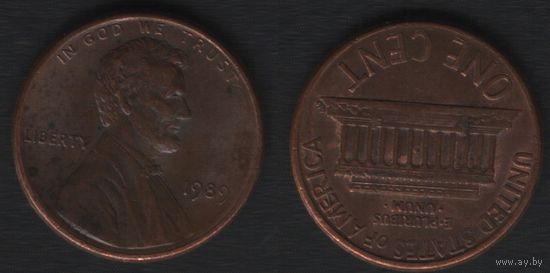 США km201b 1 цент 1989 год (-) (_3 ТОРГ ЛЮБОЙ