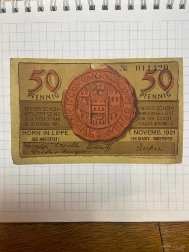 50 пфеннигов (нотгельды) г. Германия Хорн ин Липпе-1201