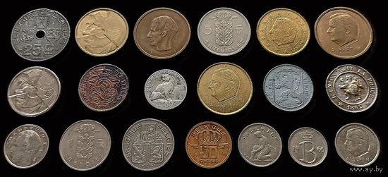 19 МОНЕТ БЕЛЬГИИ С СЕРЕБРОМ (50 сантимов, 1901 г.)