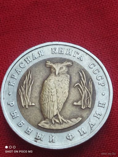 5 рублей 1991 год,Красная книга СССР,Филин, без Минимальной цены