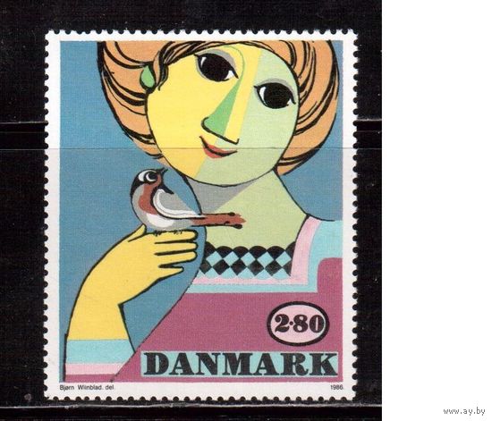 Дания-1986,(Мих. 855) ** , Искусство, Живопись(одиночка)