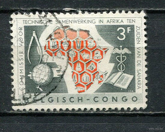 Бельгийское Конго - 1960 - Африканская комиссия по техническому сотрудничеству 3Fr - [Mi.358] - 1 марка. Гашеная.  (Лот 19HU)-TG3P19