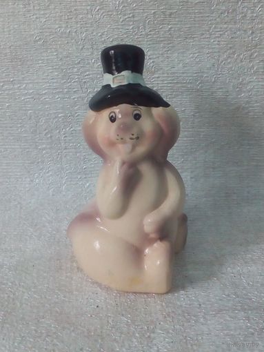 Фигурка Собачка пёсик в шляпе статуэтка