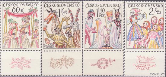 Утопление Морены Чехословакия 1975 г. Michel 2248-51 Чешские и словацкие обычаи ** серия (НОЯ