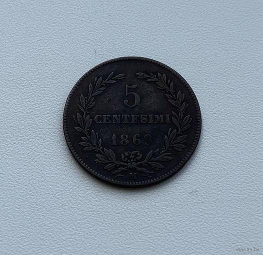 САН-МАРИНО  5 чентезими 1869 г.